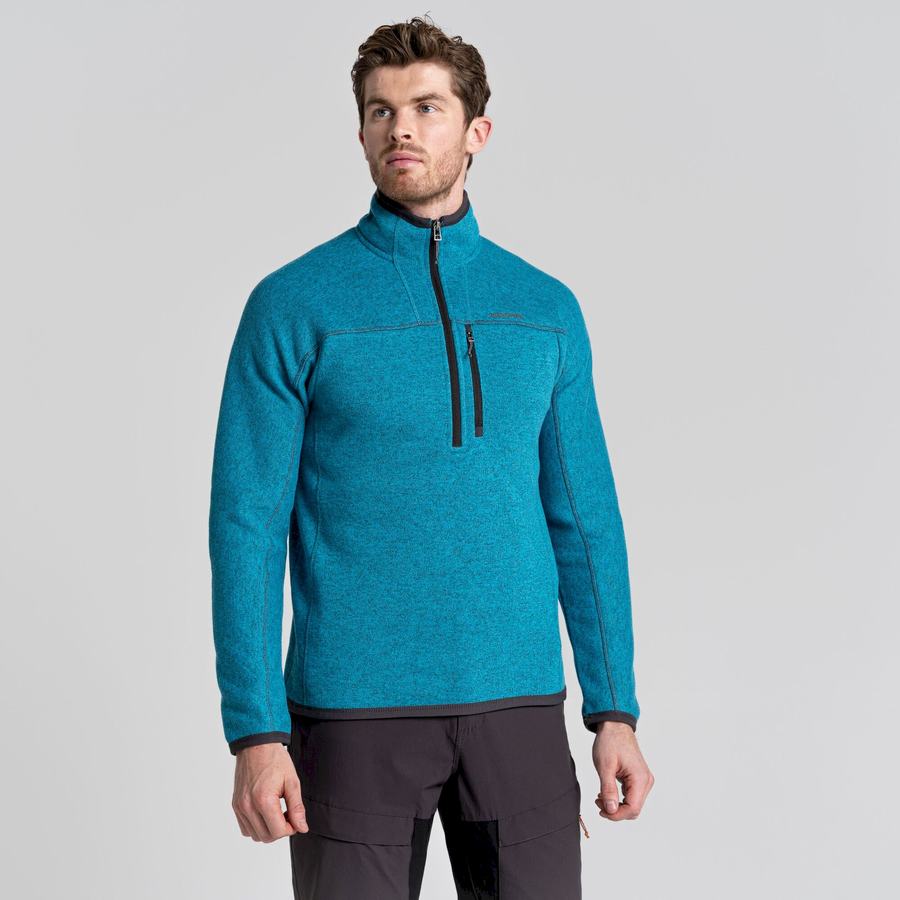 Blue Craghoppers Torney Half Zip Men's Sweaters | CVZ8490QW