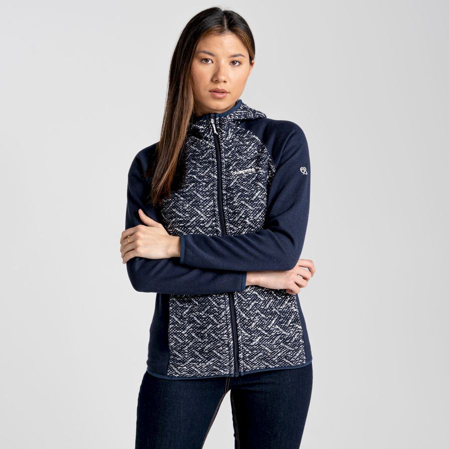 Blue Navy Craghoppers Alliva Hooded Women's Jackets | UYO517JG