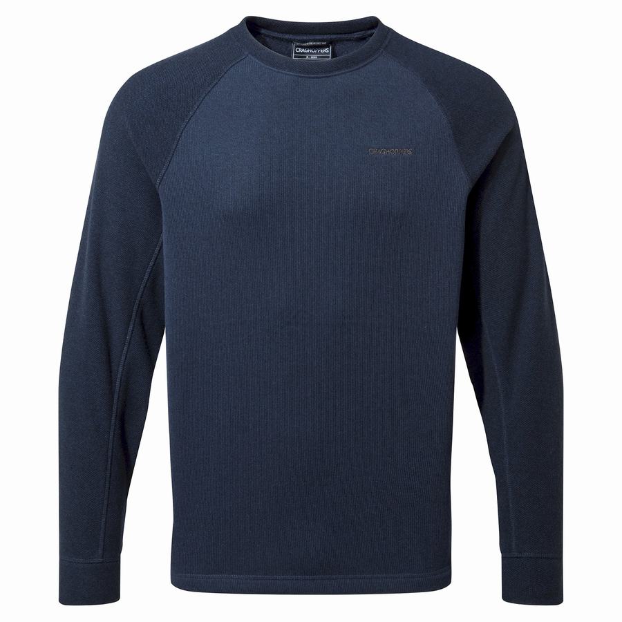 Blue Navy Craghoppers Barker Jumper Men's Sweatshirts | NKP4567UF