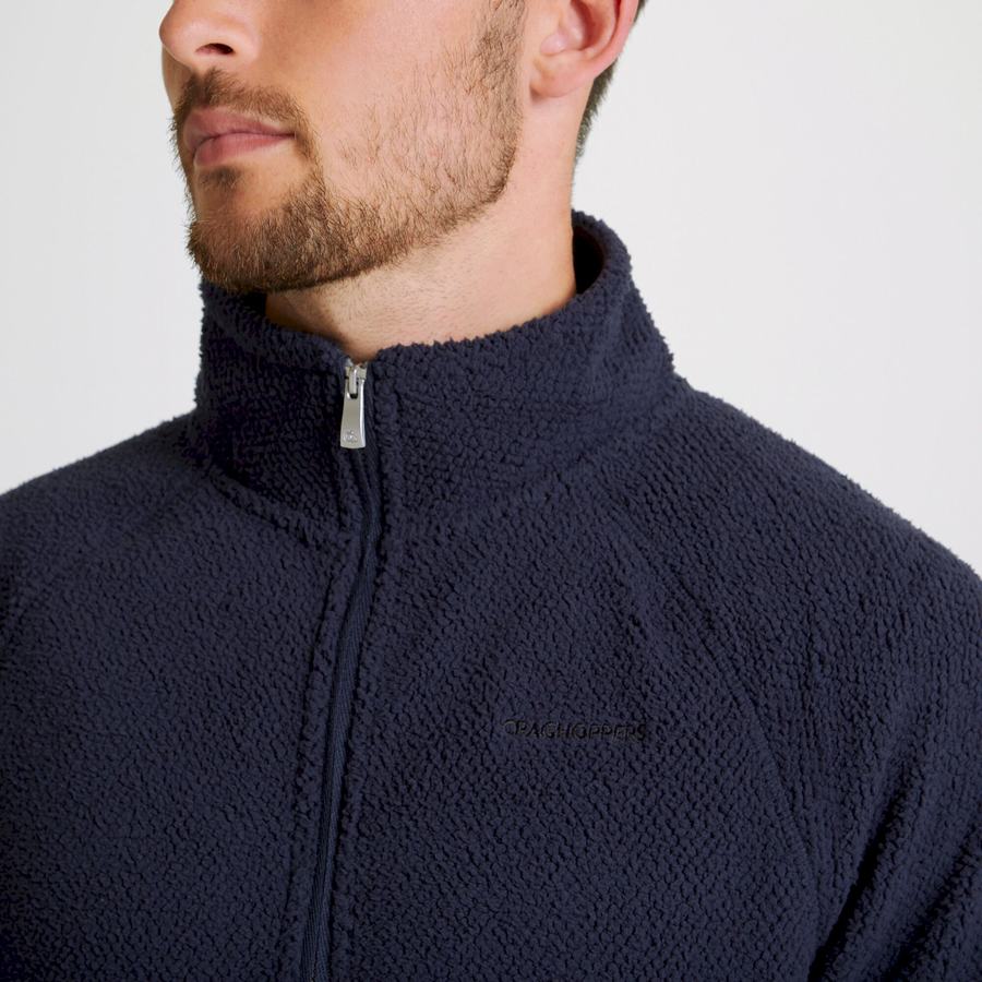 Blue Navy Craghoppers Cason Half-Zip Men's Sweaters | NAD3758ZL