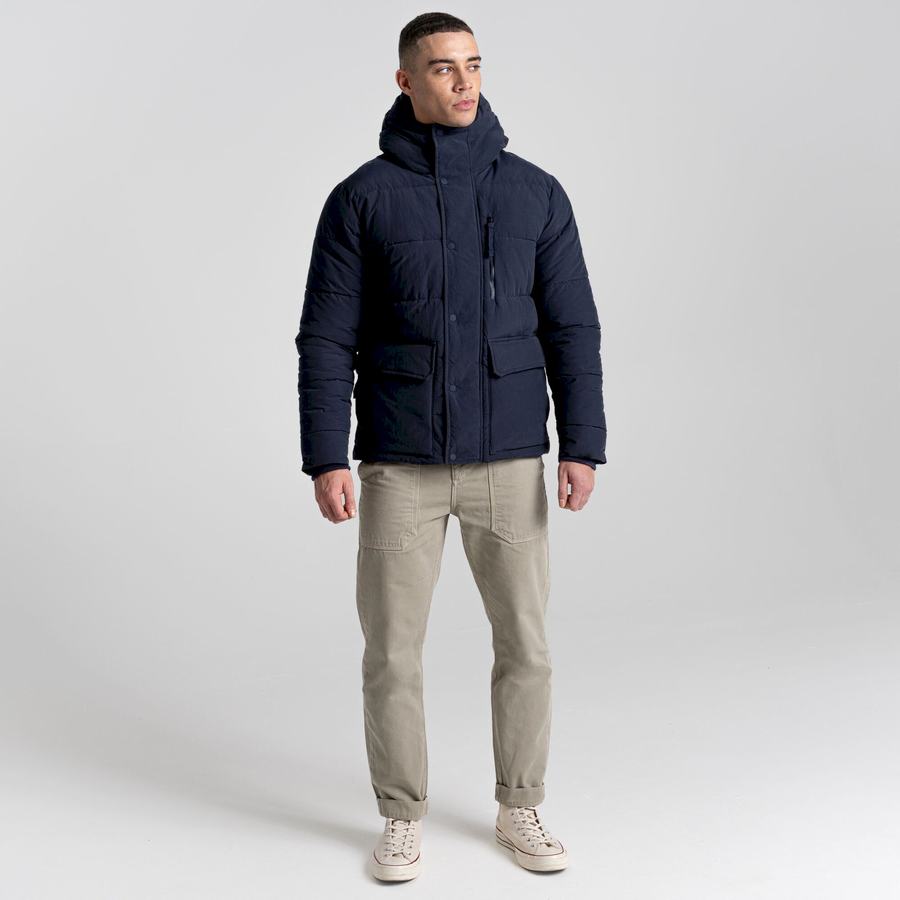 Blue Navy Craghoppers Dunbeath Insulated Hooded Men's Jackets | PBB2068OX