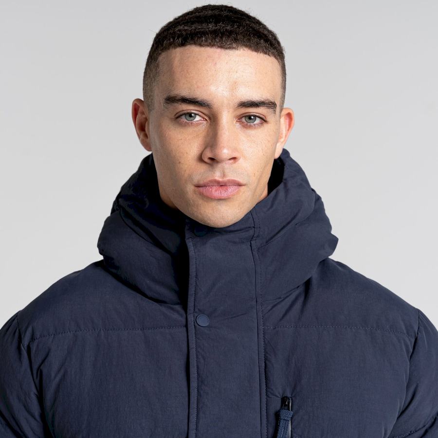 Blue Navy Craghoppers Dunbeath Insulated Hooded Men's Jackets | PBB2068OX