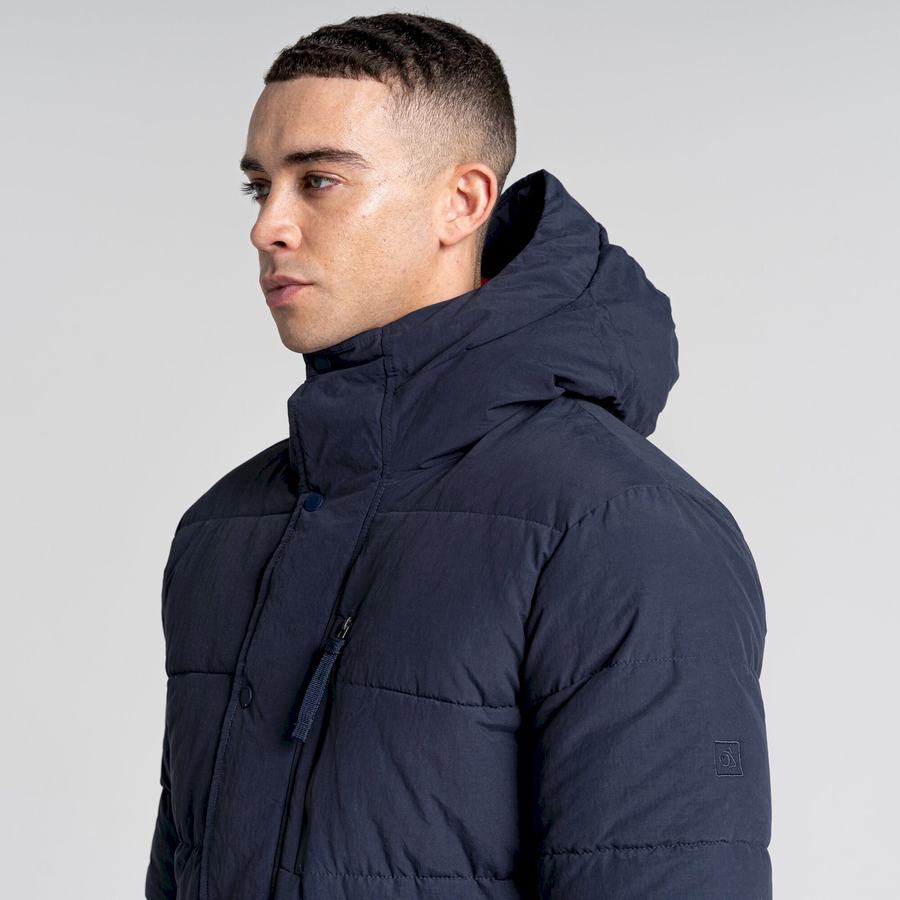 Blue Navy Craghoppers Dunbeath Insulated Hooded Men's Jackets | PBB2068OX