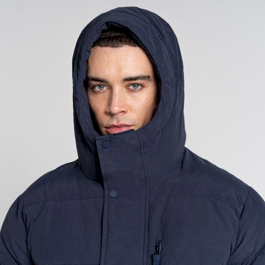 Blue Navy Craghoppers Dunbeath Insulated Hooded Men's Jackets | PBB2068OX