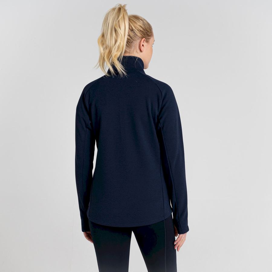 Blue Navy Craghoppers Dynamic Pro Half Zip Women's Sweaters | YBE4779FL