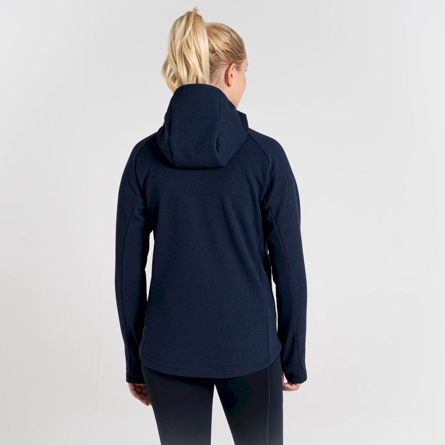 Blue Navy Craghoppers Dynamic Pro Hooded Women's Sweaters | QQA2155AM