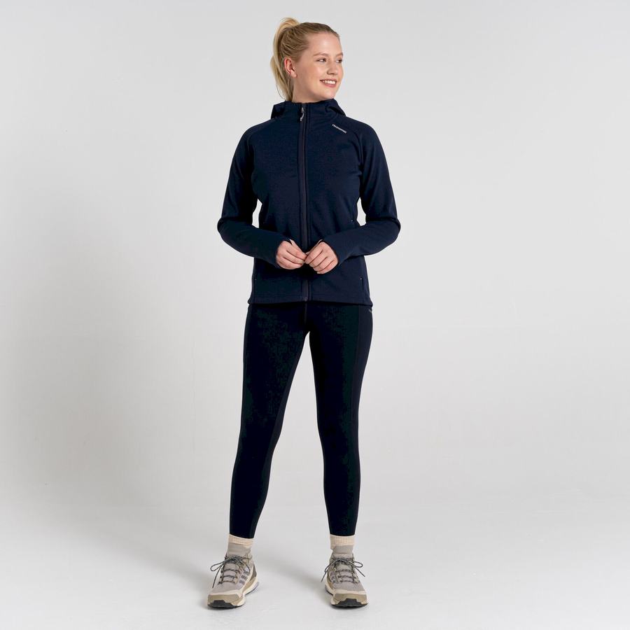 Blue Navy Craghoppers Dynamic Pro Hooded Women's Sweaters | QQA2155AM