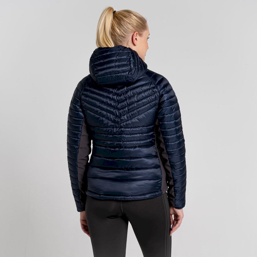 Blue Navy Craghoppers ExpoLite Insulated Hooded Women's Jackets | UXM2938LE