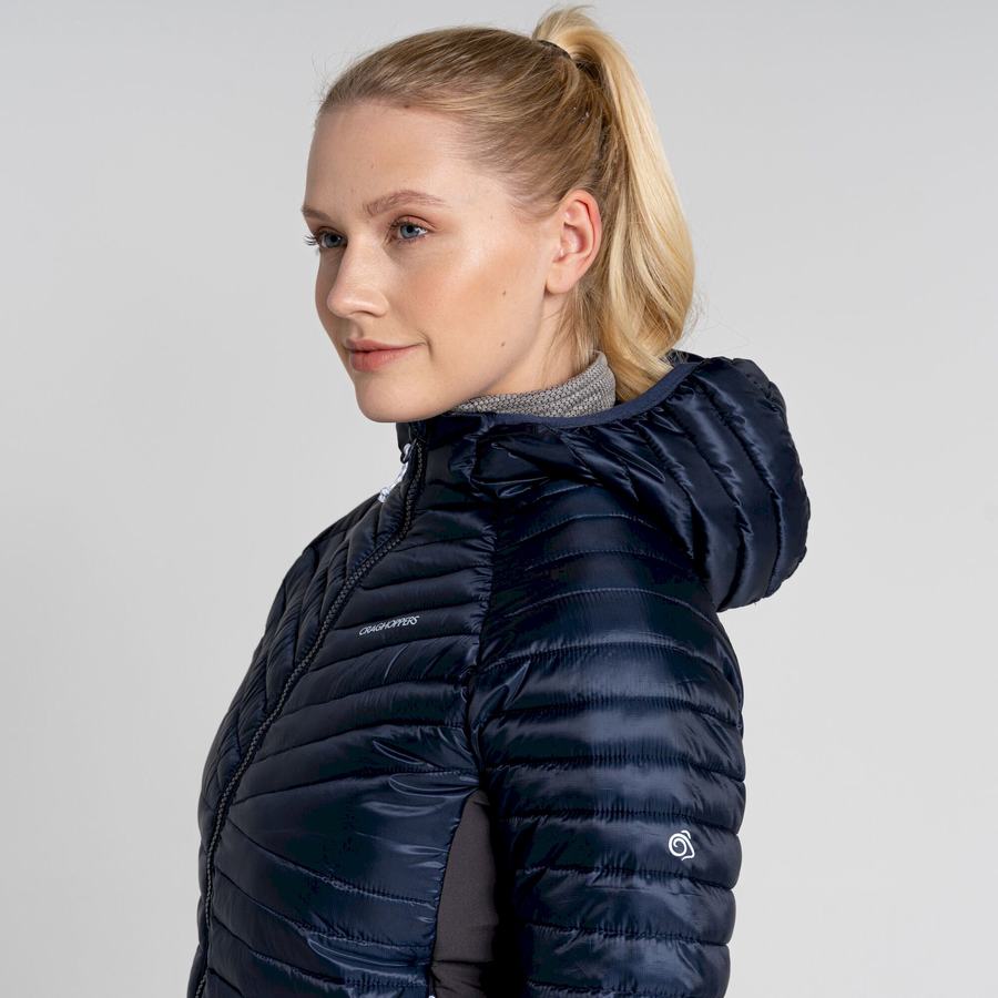 Blue Navy Craghoppers ExpoLite Insulated Hooded Women's Jackets | UXM2938LE