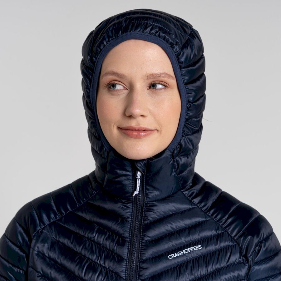 Blue Navy Craghoppers ExpoLite Insulated Hooded Women's Jackets | UXM2938LE