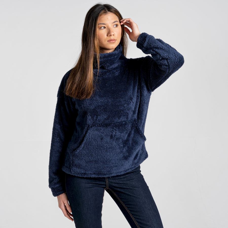 Blue Navy Craghoppers Inessa Overhead Women's Sweatshirts | SWI244UW