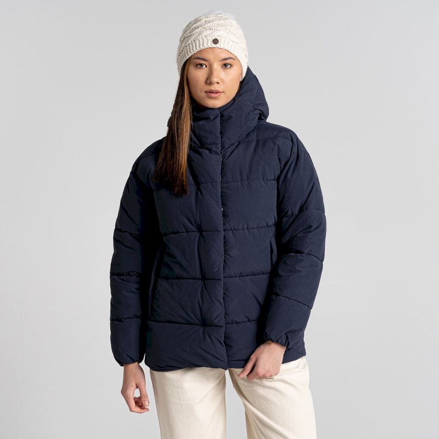 Blue Navy Craghoppers Madora Insulated Hooded Women's Jackets | YCU8071XA