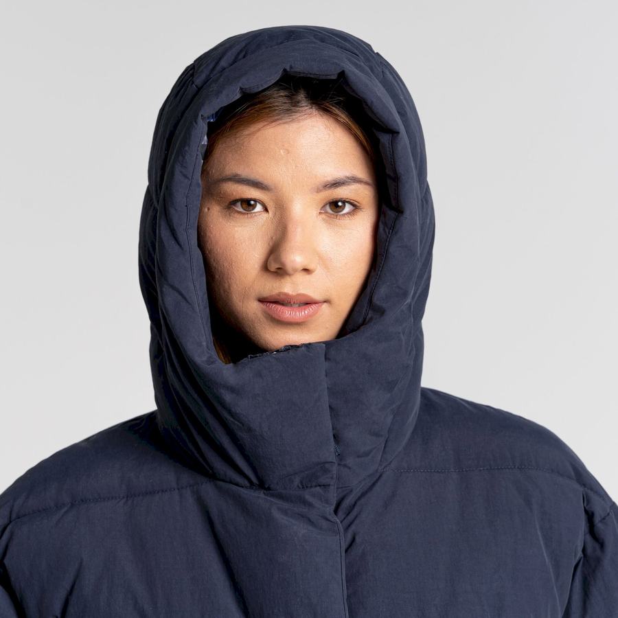 Blue Navy Craghoppers Madora Insulated Hooded Women's Jackets | YCU8071XA