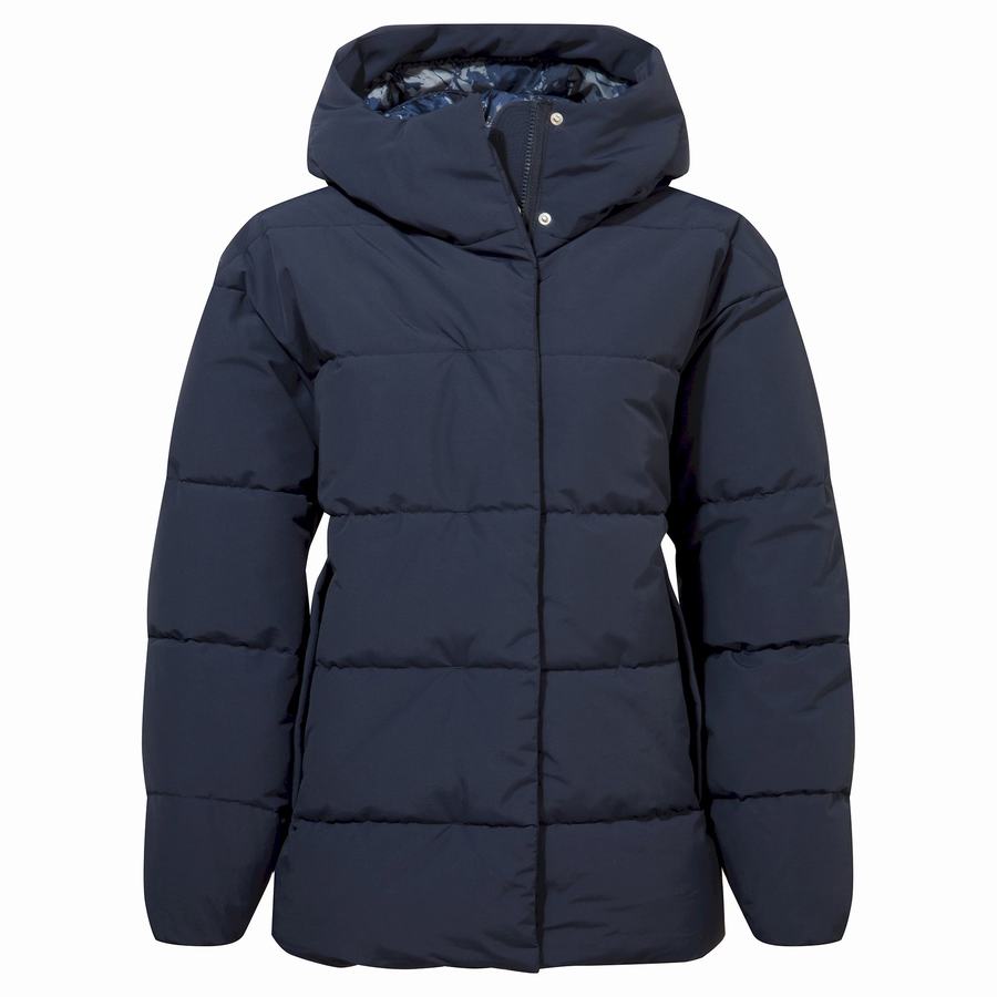 Blue Navy Craghoppers Madora Insulated Hooded Women\'s Jackets | YCU8071XA