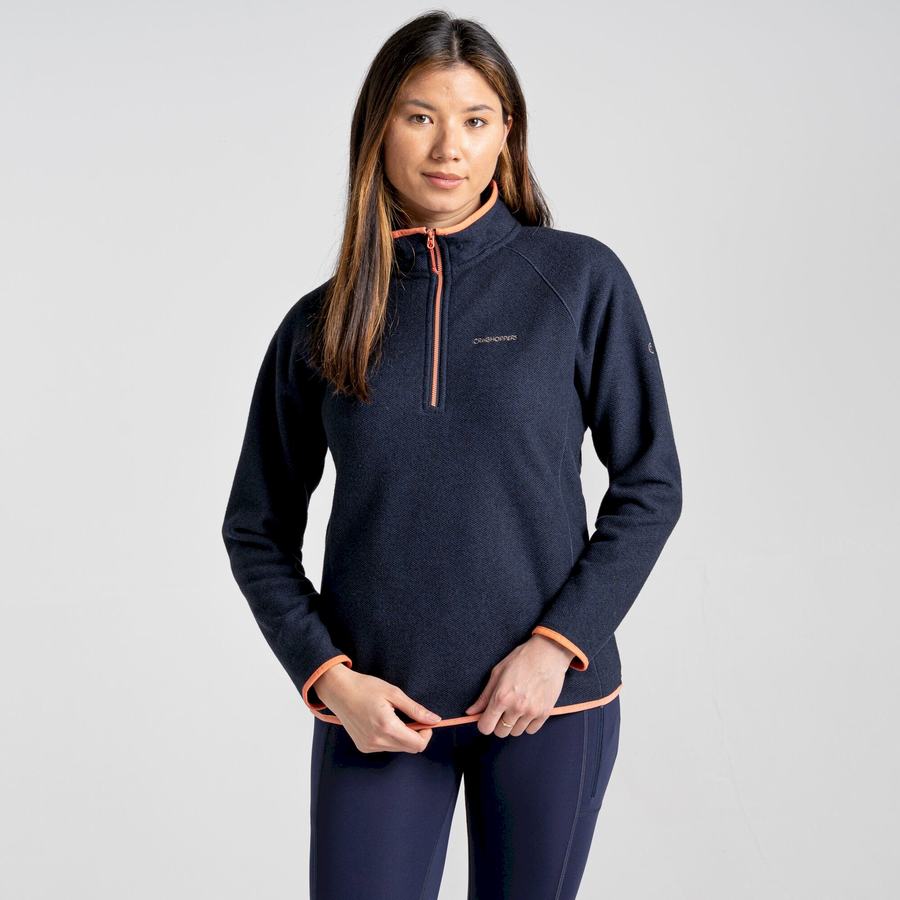 Blue Navy Craghoppers Milia Half Zip Women's Sweaters | RGZ4544KK