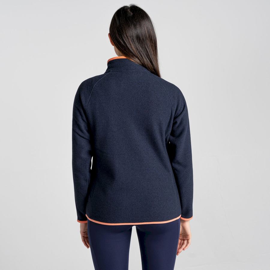 Blue Navy Craghoppers Milia Half Zip Women's Sweaters | RGZ4544KK