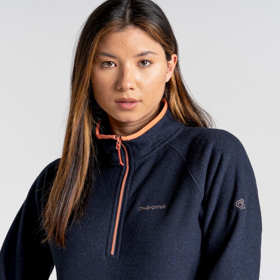 Blue Navy Craghoppers Milia Half Zip Women's Sweaters | RGZ4544KK