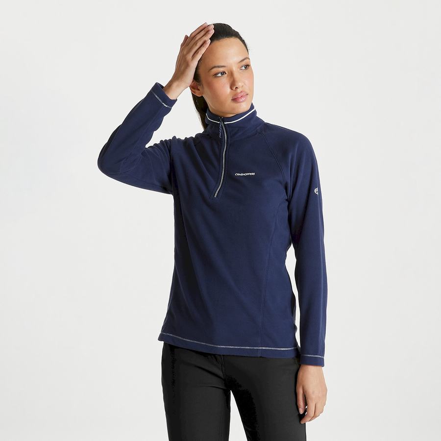 Blue Navy Craghoppers Miska Half Zip Women's Sweaters | PEG5643RB