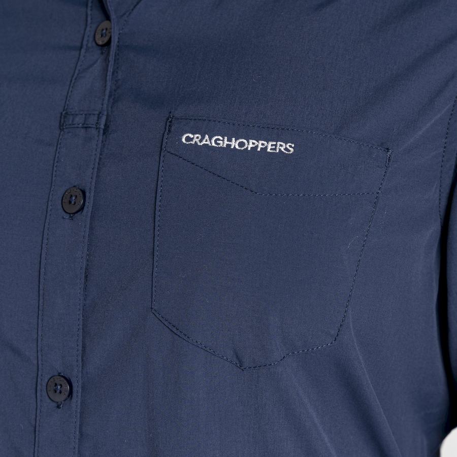 Blue Navy Craghoppers NosiLife Bardo Long Sleeved Women's Shirts | DHH4940FQ