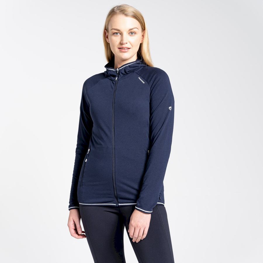 Blue Navy Craghoppers NosiLife Milanta Hooded Women's T-Shirts | NZN7988XV