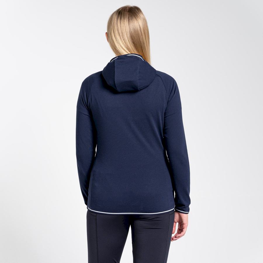 Blue Navy Craghoppers NosiLife Milanta Hooded Women's T-Shirts | NZN7988XV