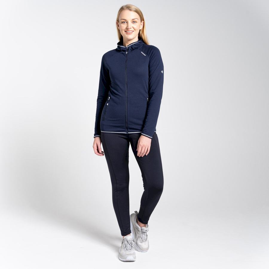 Blue Navy Craghoppers NosiLife Milanta Hooded Women's T-Shirts | NZN7988XV