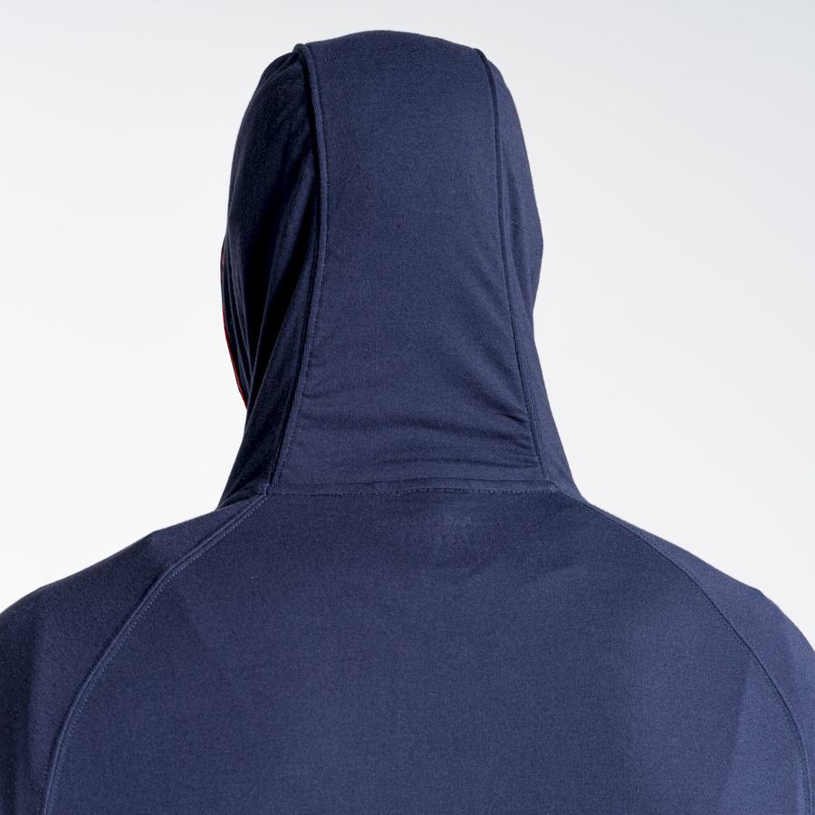 Blue Navy Craghoppers NosiLife Nepos Hooded Men's T-Shirts | QCF2049TZ