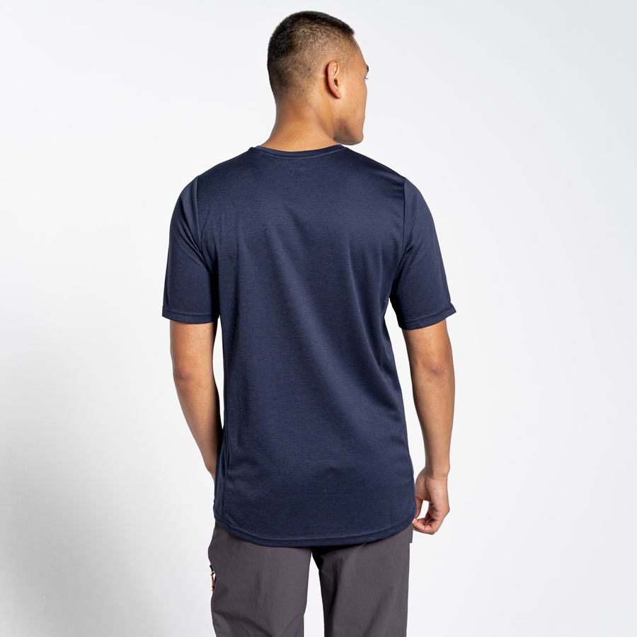 Blue Navy Craghoppers NosiLife Pro Active Short Sleeved Men's T-Shirts | KOB6719KT