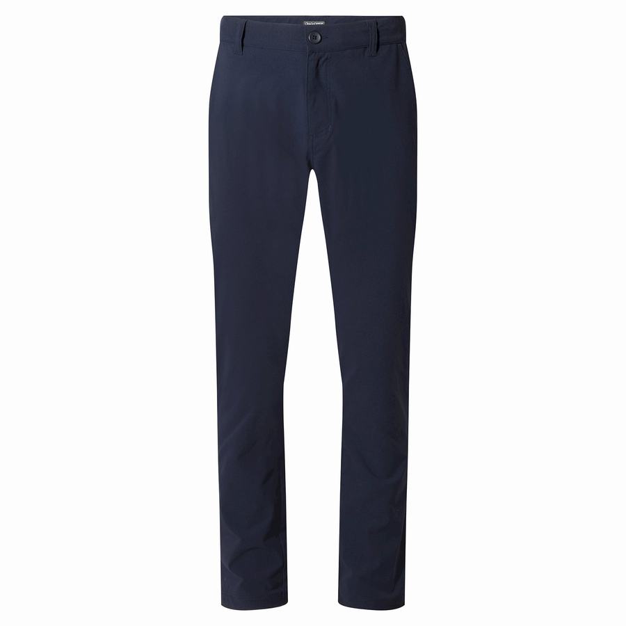 Blue Navy Craghoppers NosiLife Santos Men's Trousers | IHE4244GT