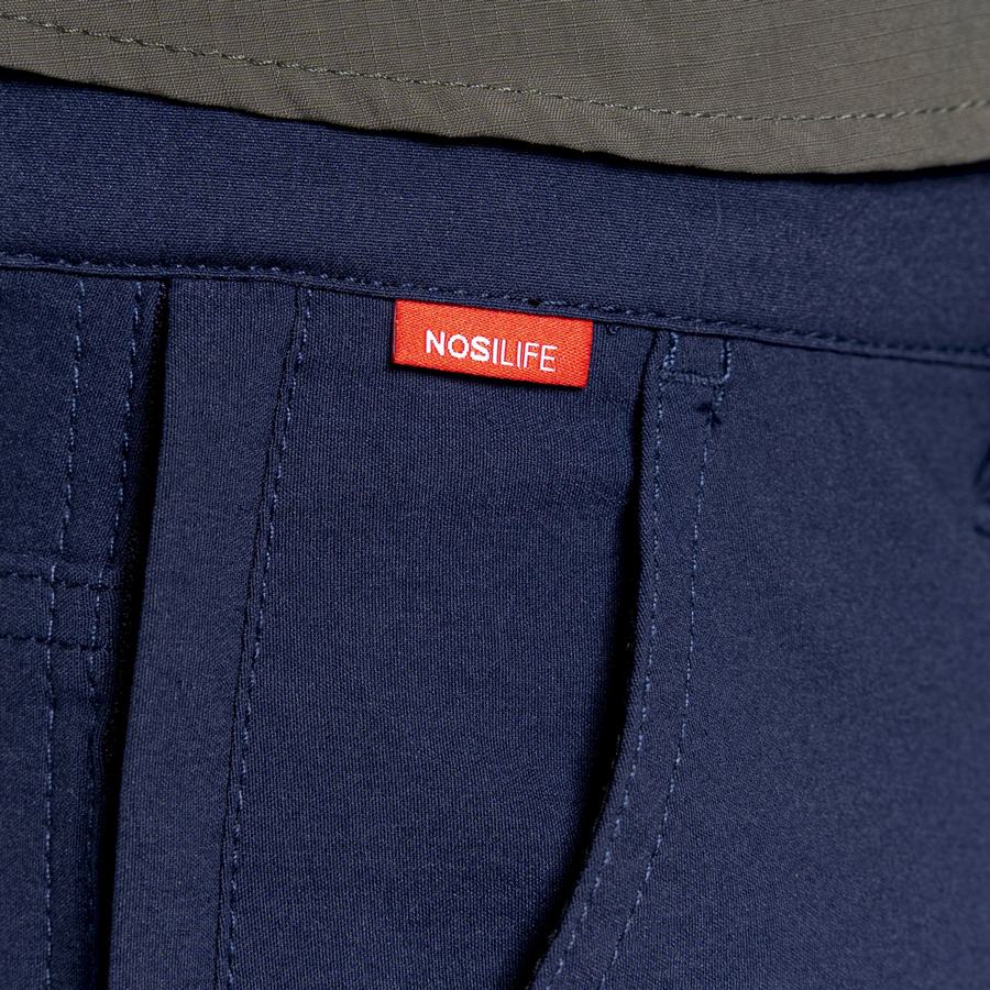 Blue Navy Craghoppers NosiLife Santos Men's Trousers | IHE4244GT