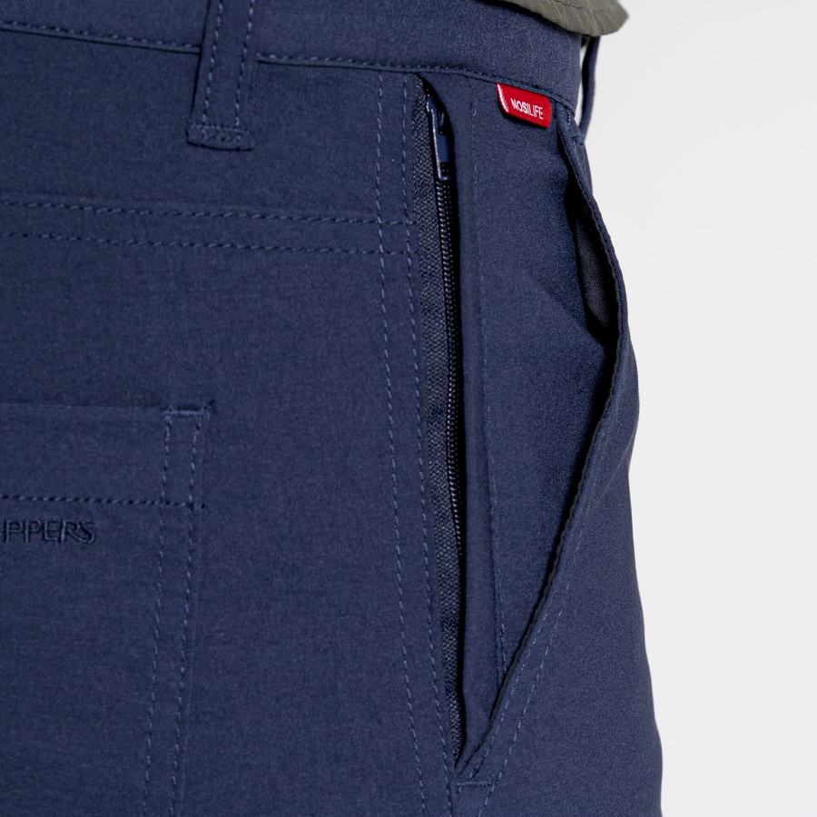 Blue Navy Craghoppers NosiLife Santos Men's Trousers | IHE4244GT