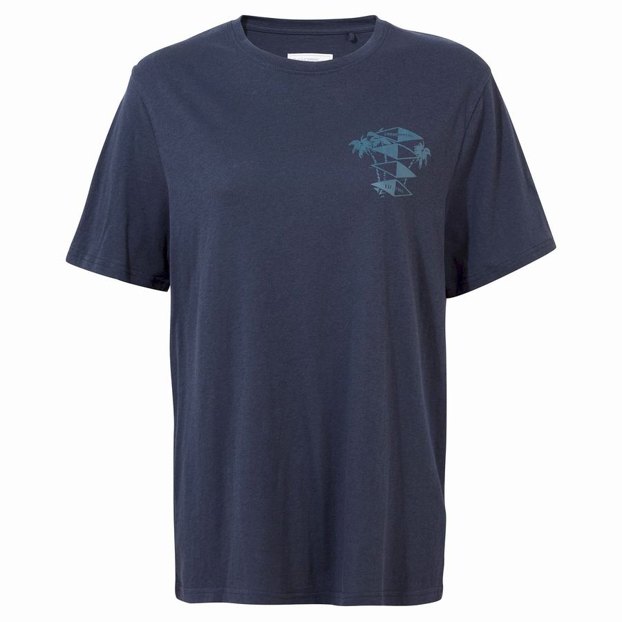 Blue Navy Craghoppers Nosibotanical Sten Short Sleeved Men's T-Shirts | NEJ886UW