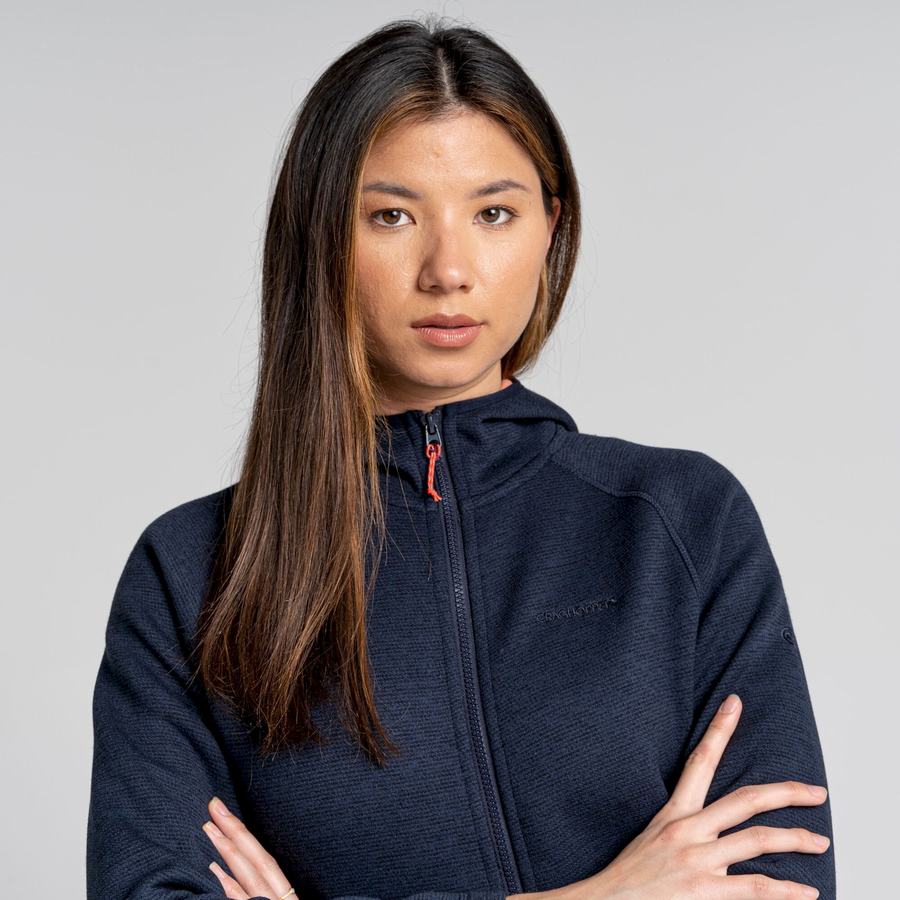 Blue Navy Craghoppers Silvia Hooded Women's Jackets | CZU4875AV