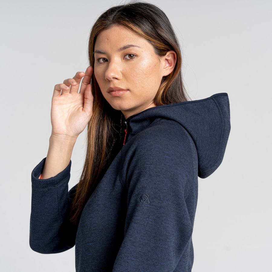 Blue Navy Craghoppers Silvia Hooded Women's Jackets | CZU4875AV