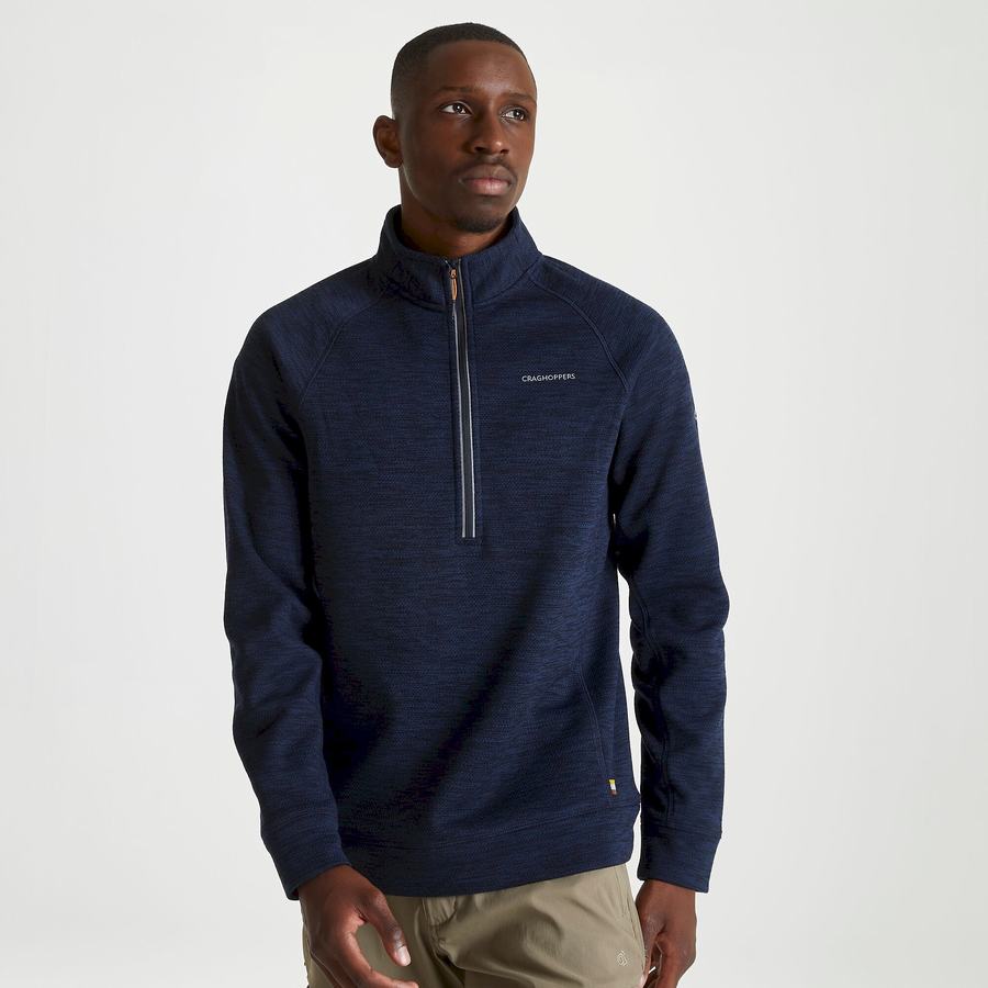 Blue Navy Craghoppers Stromer Half Men's Sweaters | YNJ2720FQ