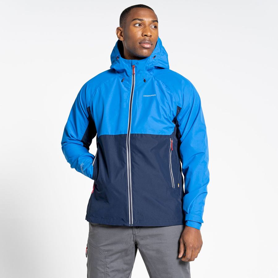 Blue Navy Craghoppers Waterproof Atlas Men's Jackets | WYM4442MU