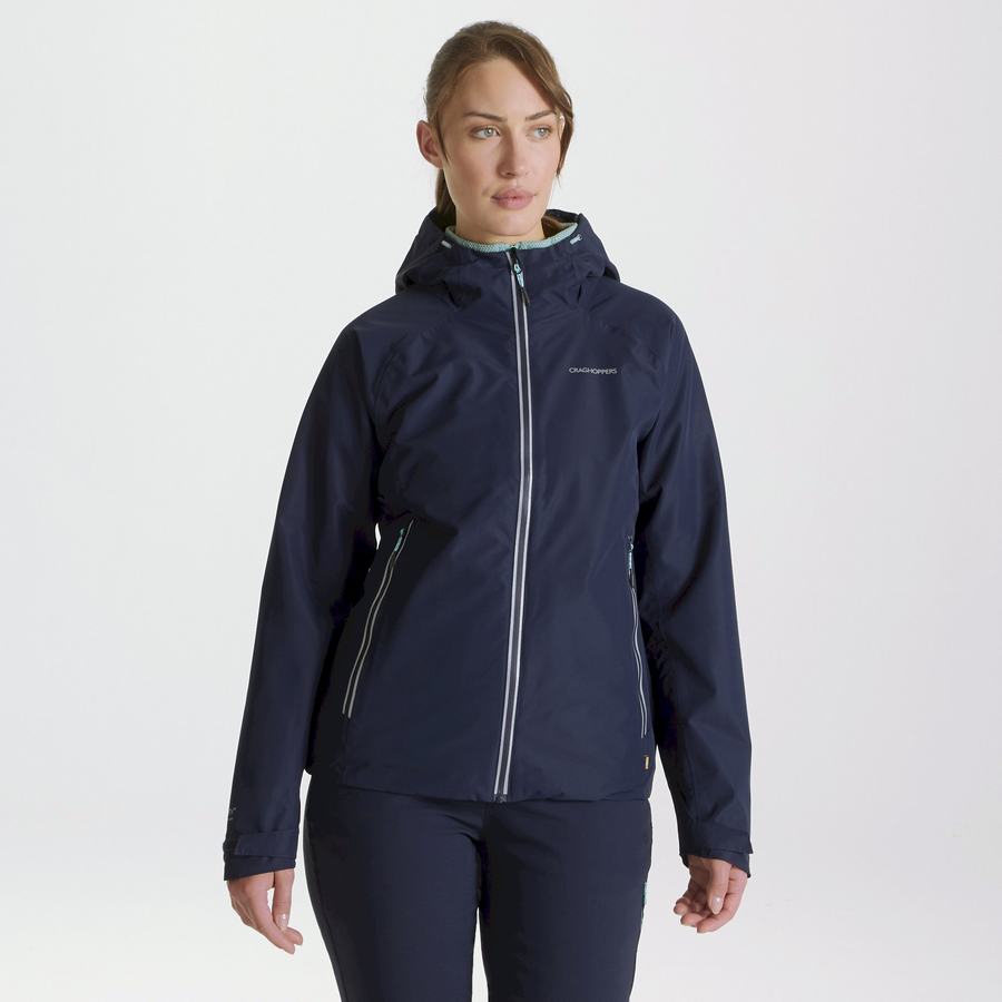 Blue Navy Craghoppers Waterproof Atlas Women's Jackets | FCB261GV