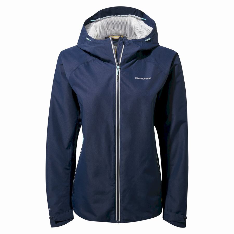 Blue Navy Craghoppers Waterproof Atlas Women's Jackets | FCB261GV