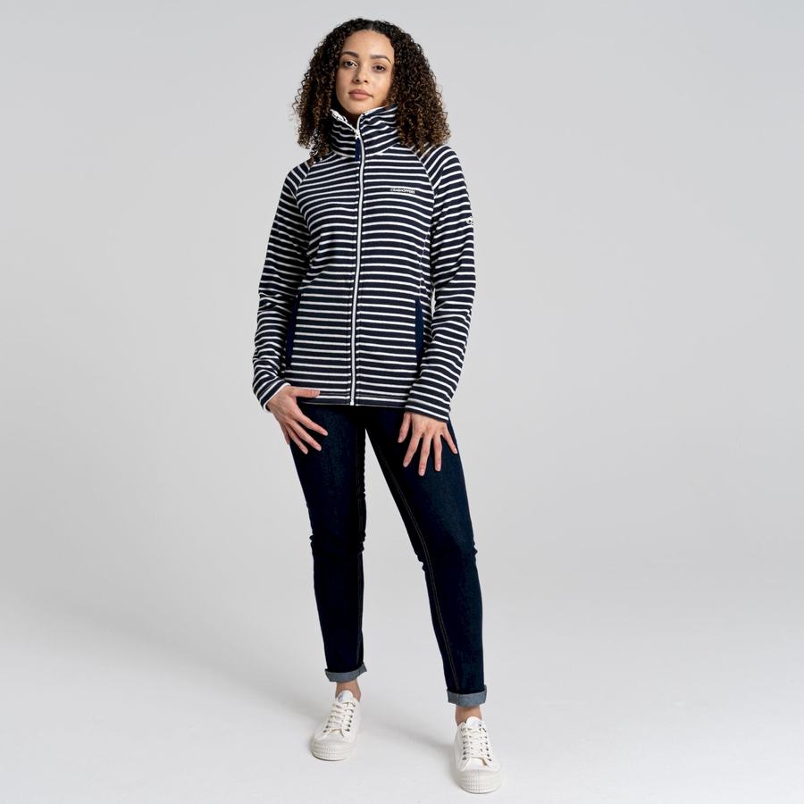 Blue Navy Stripes Craghoppers Ella Women\'s Sweaters | FKR9652JL