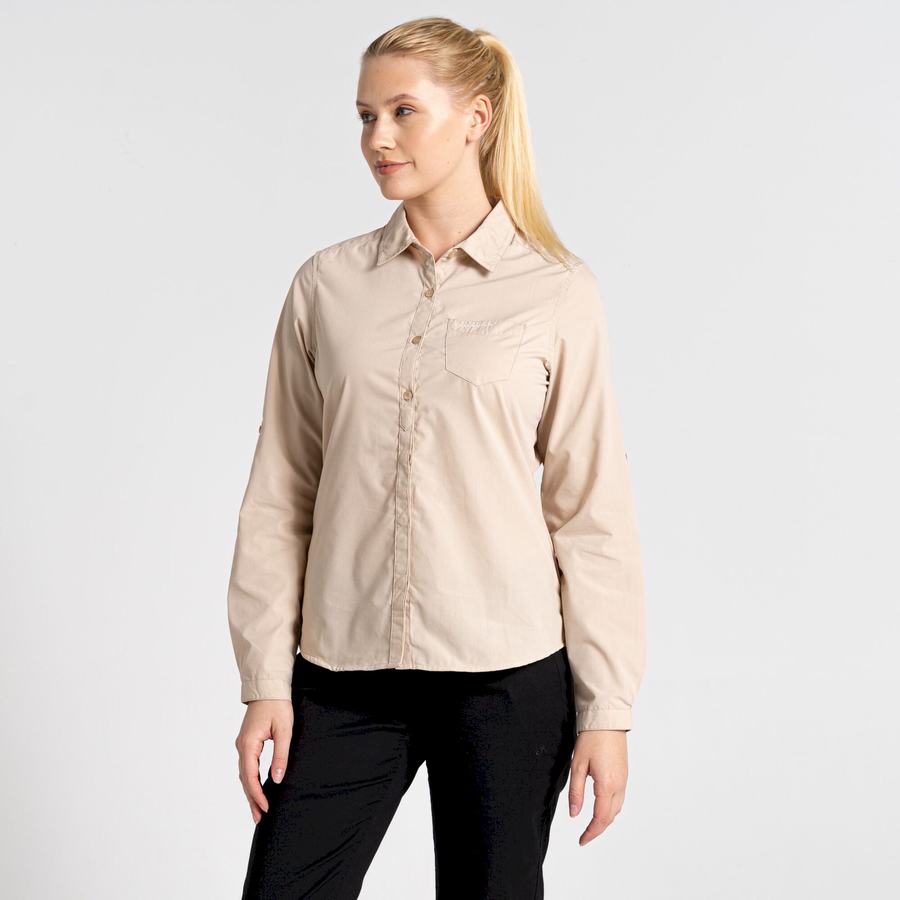 Brown Craghoppers Kiwi II Long Sleeved Women's Shirts | UMS992WR