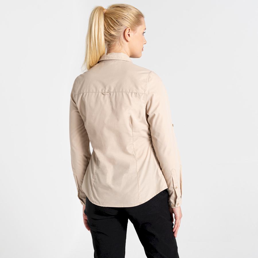 Brown Craghoppers Kiwi II Long Sleeved Women's Shirts | UMS992WR