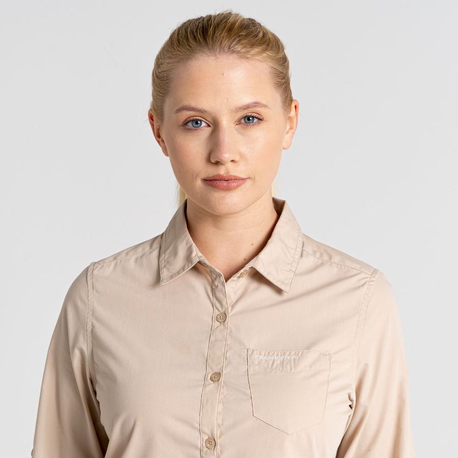 Brown Craghoppers Kiwi II Long Sleeved Women's Shirts | UMS992WR