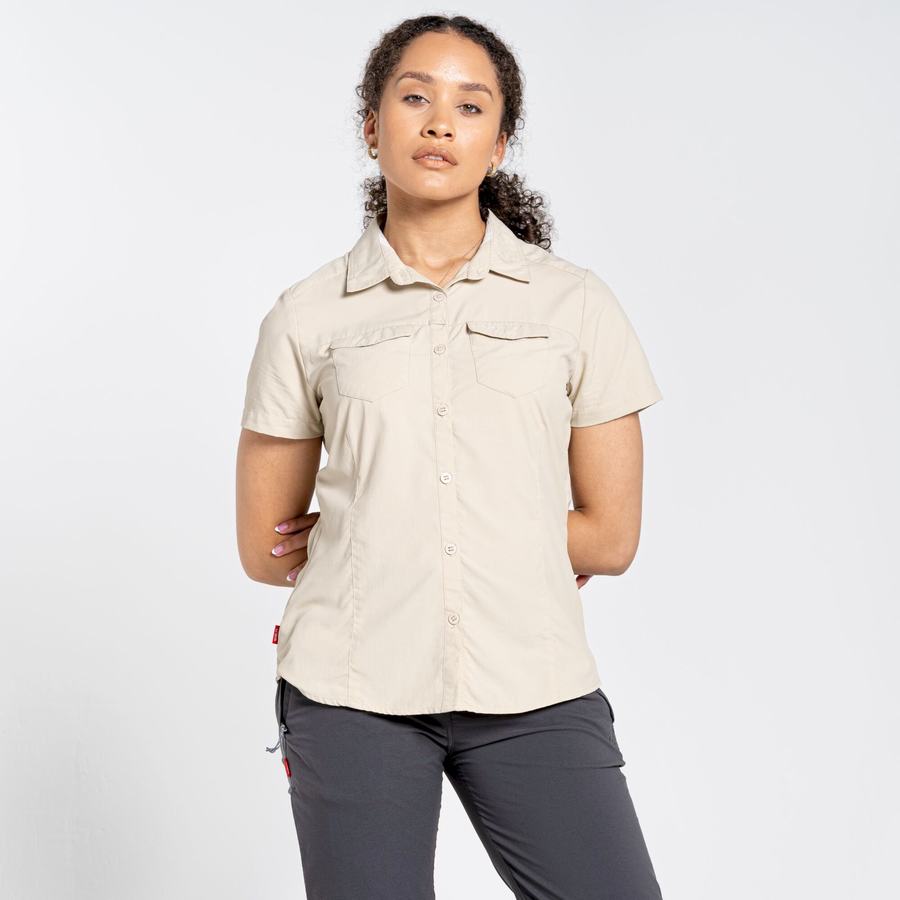 Brown Craghoppers NosiLife Adventure II Short Sleeved Women's Shirts | NAK8954PC