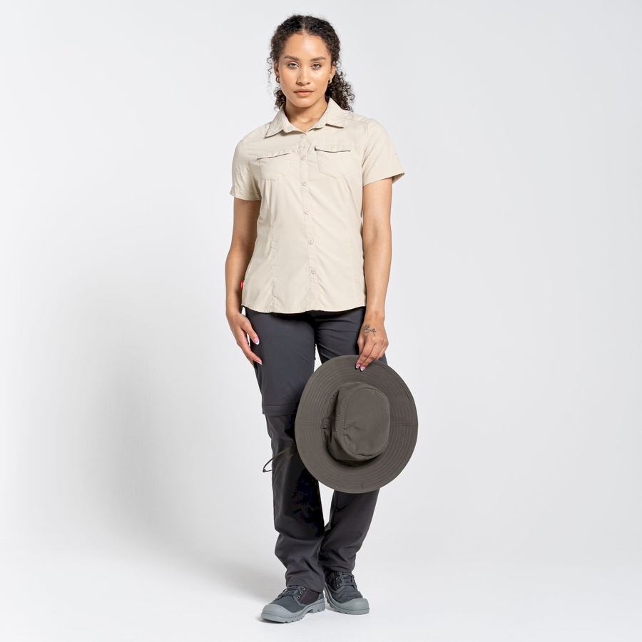 Brown Craghoppers NosiLife Adventure II Short Sleeved Women's Shirts | NAK8954PC