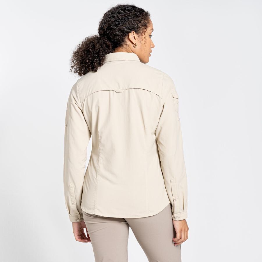 Brown Craghoppers NosiLife Adventure II Long Sleeved Women's Shirts | RKN348FH