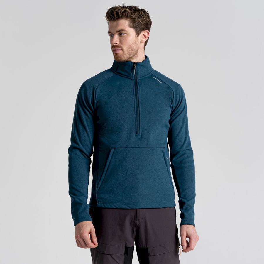 Dark Blue Craghoppers Dynamic Pro Half Zip Men's Sweaters | NXZ2941VD