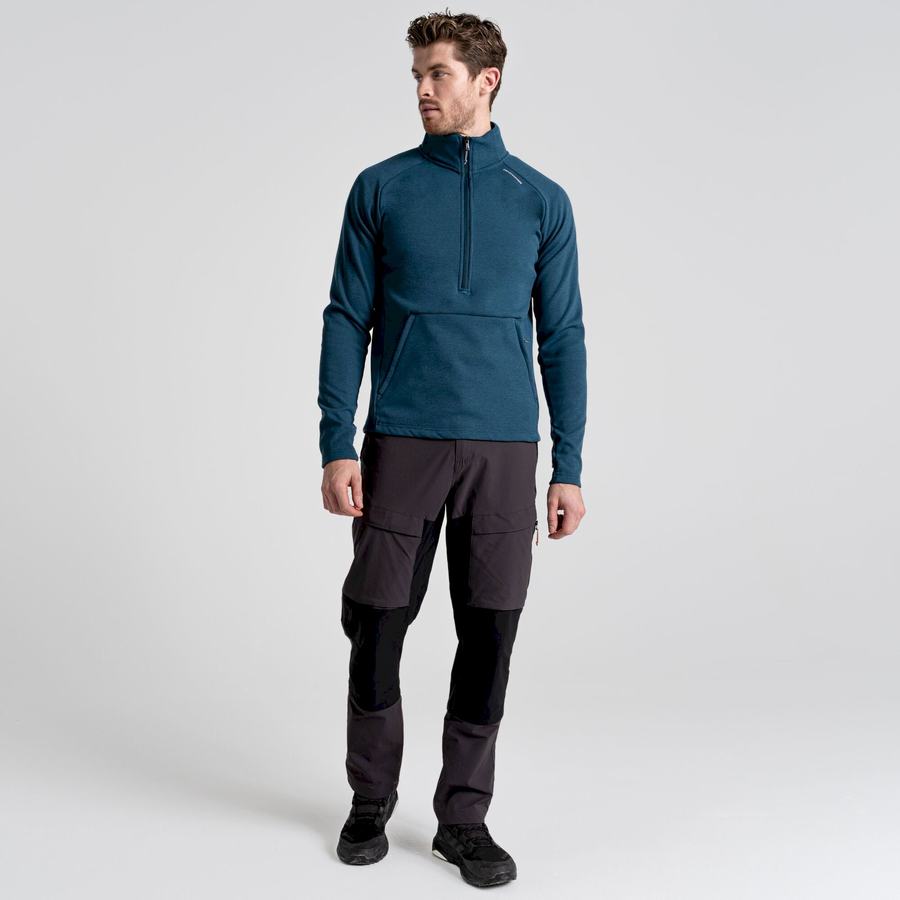 Dark Blue Craghoppers Dynamic Pro Half Zip Men's Sweaters | NXZ2941VD