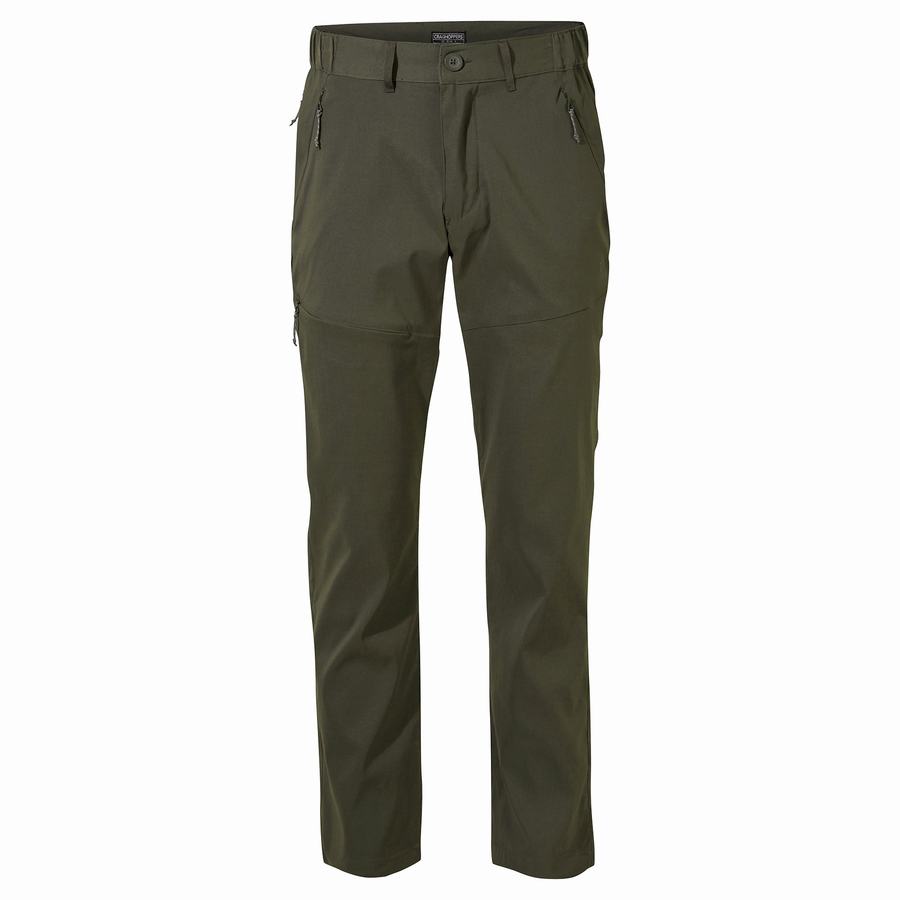 Dark Khaki Craghoppers Kiwi Pro II Men's Trousers | YQX9255TO