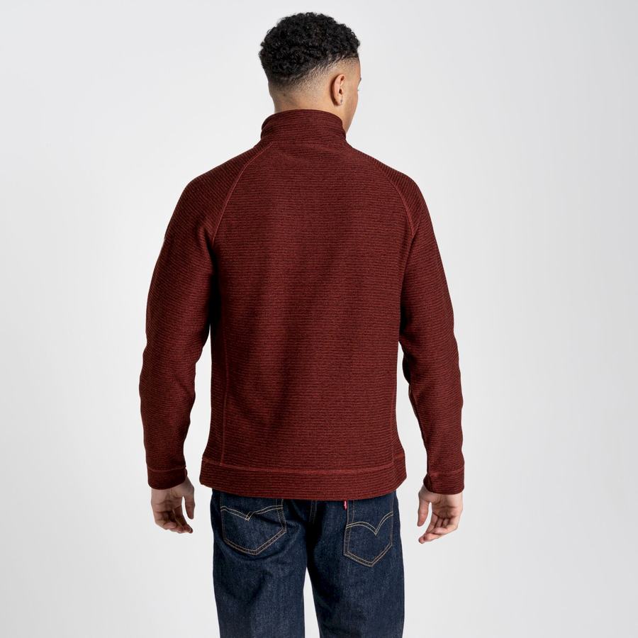 Dark Red Craghoppers Elton Half Zip Men's Sweaters | LZX4545AQ