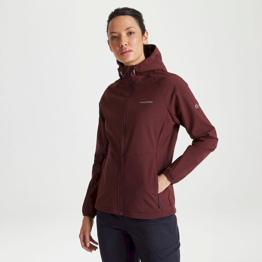 Dark Red Craghoppers Kalti Weatherproof Hooded Women's Jackets | YVK856FB